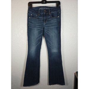 American Eagle Jeans Womens Sz 4 Reg Artist Flare Boot Med Blue Wash 29x28